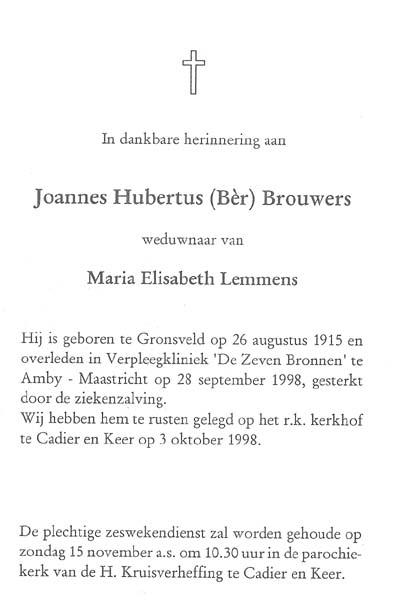 Brouwers JoannesHubertusTekst1
